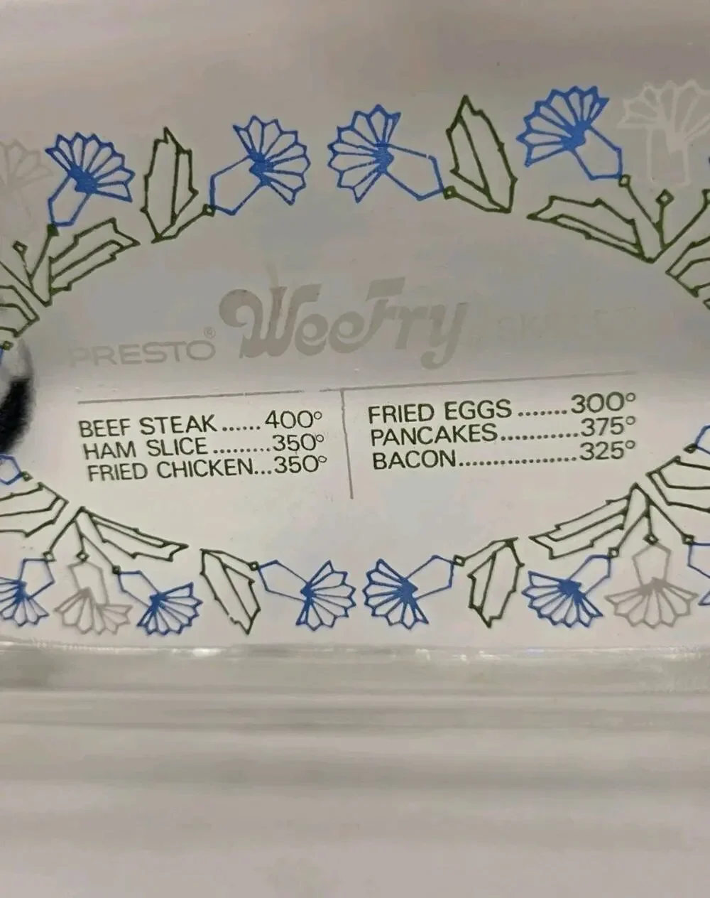 Vintage Presto Wee Fry Skillet Electric Glass Lid Replacement Part VTG Floral A